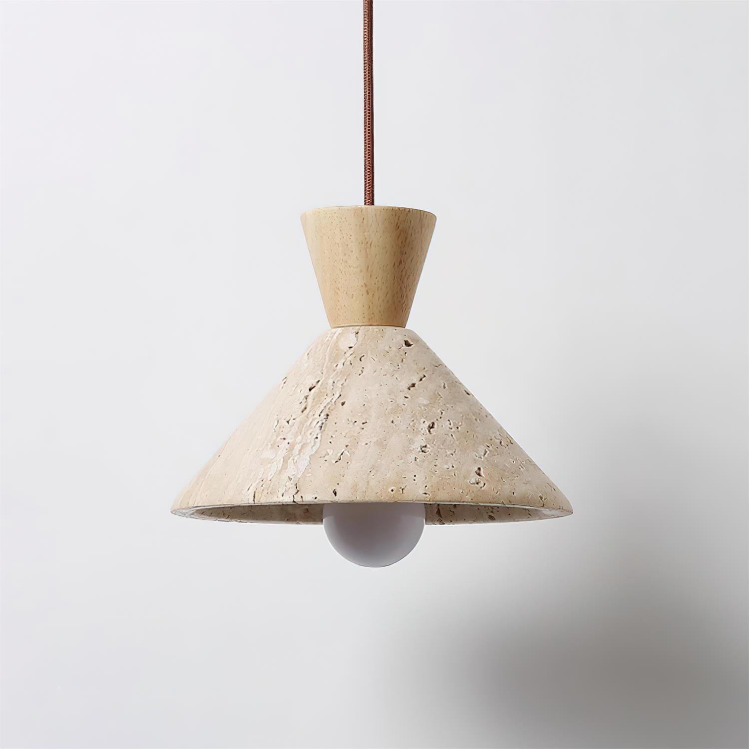 Pendant Light Elegant Travertine Wood